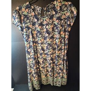 Angie Blue Coral Floral Cap Sleeve Mini Dress Size LARGE